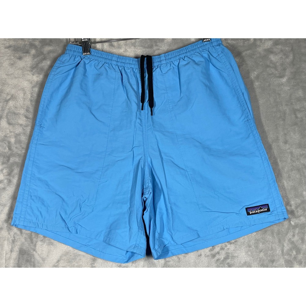 Patagonia Mens Baggies Shorts Light Blue Nylon Mesh Lined 5 Inch Inseam Small